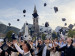 graduates tossing hats